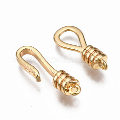 真鍮製S字クラスプ  ニッケルフリー  18KGP本金メッキ  長さ32mm  留め金：18x4.5x4mm  穴：1mm  ペンダント：16x6x4mm  穴：1.2mm&nbsp;KK-T063-70G-NF