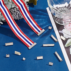 48Pcs 8 Styles Brass Ribbon Crimp Ends&nbsp;KK-PH0010-05