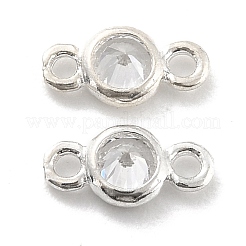 925 Sterling Silver Micro Pave Clear Cubic Zirconia Links Connectors&nbsp;STER-Z001-009S