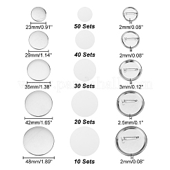 150 Sets 5 Sizes Iron Brooch Cabochon Bezel Settings&nbsp;DIY-CA0005-16