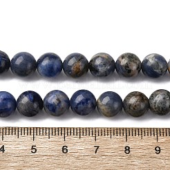 天然石ソーダライトビーズ連売り  ラウンド  グレードAB  8mm  穴：1mm  約45個/連  14.76''（37.5センチメートル）&nbsp;G-R015-B01-8mm
