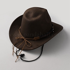 Polyester Woolen & Plastic & Alloy & Imitation Leather Cowboy Hat&nbsp;AJEW-WH0481-611B