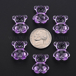 透明なアクリルビーズ  水平穴  クマ  青紫色  18.5x15.5x11mm  穴：2.5mm  約320個/500g&nbsp;MACR-S373-80-B03