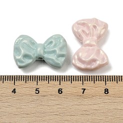 UVメッキ不透明アクリルビーズ  虹色の  蝶結び  ミックスカラー  16x24x8mm  穴：2mm  357個/ 500g&nbsp;OACR-B031-34