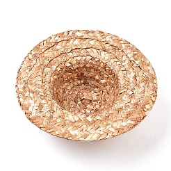 人形の麦わら帽子  ミニ手編み帽子  DIYの工芸品のジュエリーアクセサリークラフト装飾  砂茶色  155x55mm&nbsp;LS-DIY-WH0167-13E