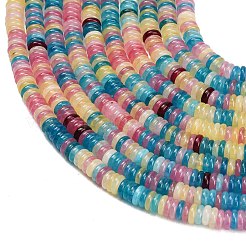 染め加工天然石ホワイトジェイドビーズ連売り  滑らかなロンデル  ミックスカラー  6~6.5x1.5~2mm  穴：0.8mm  約199個/連  14.96''（38センチメートル）&nbsp;GG-CBA47A4-C01-2X6MM