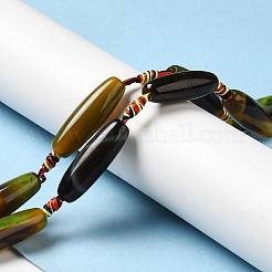 天然石瑪瑙ビーズ連売り  染め＆加熱  ライス  コーヒー  29.5~34x9.5~13.5mm  穴：2.5mm  約10個/連  16''（41センチメートル）&nbsp;G-K334-01D