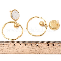 304 Stainless Steel Dangle Stud Earrings&nbsp;EJEW-A158-08B-G