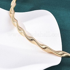 6.5mmツイストアイアンチェーンネックレス  女性用カラーネックレス  ライトゴールド  内径：5-1/4インチ（13.3cm）&nbsp;NJEW-G163-01KCG