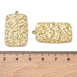 304ステンレスペンダント  槌目模様の長方形チャーム  イオンプレーティング（ip）  18KGP本金メッキ  32.5x18.5x1.5mm  穴：1.7mm&nbsp;SA-CBAF1D5-09G