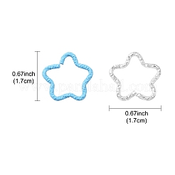 鉄の結合リング  開閉式の  テクスチャードスター  ミックスカラー  17x17mm&nbsp;FIND-YW0004-18