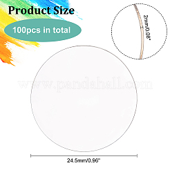透明な円100個  ディスプレイ用の再利用可能なケーキボード  フラットラウンド  ゴーストホワイト  24.5x2mm&nbsp;DIY-FG0003-42