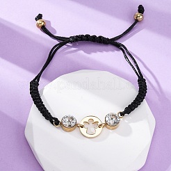 Flat Round with Angel 304 Stainless Steel Link Bracelets&nbsp;BJEW-A036-04A-G