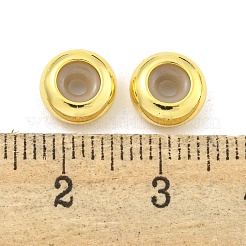 真鍮ビーズ  シリコーンと  ロンデル  18KGP本金メッキ  8x4mm  穴：2mm&nbsp;X-KK-K382-14A-G