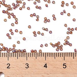トーホー 15/0ラウンドビーズ  日本製シードビーズ  （177f）透明なabフロストスモーキートパーズ  1.5mm  穴：0.7mm  約3000個/10g&nbsp;X-SEED-TR15-0177F