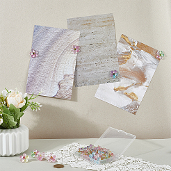 鉄製画鋲36個  樹脂の花で  ミックスカラー  20mm&nbsp;AJEW-WR00005
