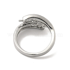 Brass Micro Pave Cubic Zirconia Cup Peg Ring Settings&nbsp;KK-B166-02P