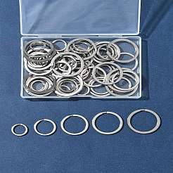 5 Styles 304 Stainless Steel Keychain Clasp Findings&nbsp;STAS-FS0001-56