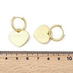 Brass Heart Hoop Earrings&nbsp;EJEW-L261-022G