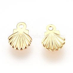 304ステンレスペンダント  シェル  24KGP本金メッキ  7.5x5.5x0.5mm  穴：0.8mm&nbsp;STAS-G176-35G