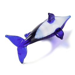 3D Dolphin Handmade Lampwork Display Decoration&nbsp;DJEW-C012-10