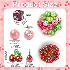 45個 9種類のプラスチックラウンドビーズとアクリルビーズキット  混合図形  ミックスカラー  16mm  穴：2mm  5個/スタイル&nbsp;MACR-CJ0002-45