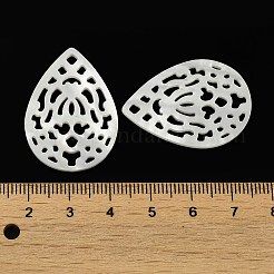 Natural White Shell Hollow Pendants&nbsp;SSHEL-M022-11