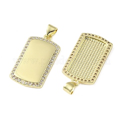 Brass Micro Pave Clear Cubic Zirconia Pendants&nbsp;KK-H279-01G
