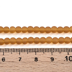 透明ガラスビーズ連売り  ラウンド  艶消し  砂茶色  4~4.5mm  穴：0.9mm  約105~106個/連  14.96~15.16''（38~38.5センチメートル）&nbsp;GLAA-T032-T4mm-MD23