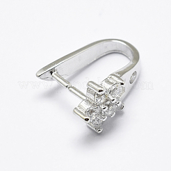 Anti-Tarnish Rhodium Plated 925 Sterling Silver Micro Pave Cubic Zirconia Pendant Bails&nbsp;STER-P034-54P