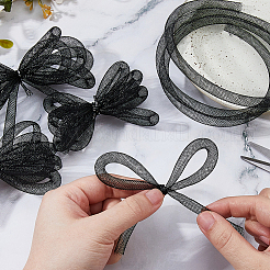 メッシュチューブ1束  プラスチックネットスレッドコード  ブラック  8mm  約30.00ヤード（27.43m）/バンドル&nbsp;PNT-DC0001-01B