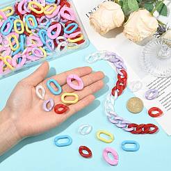 120Pcs 6 Colors Opaque Acrylic Linking Rings&nbsp;OACR-FS0002-77