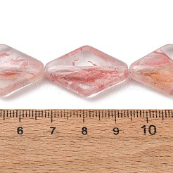 透明な手作りのランプワークビーズ  菱形  ピンク  27~27.5x17.5x7.5mm  穴：1.2mm  約10個/連  10.59~10.75''（26.9~27.3センチメートル）&nbsp;LA-CBAF0C8-02E