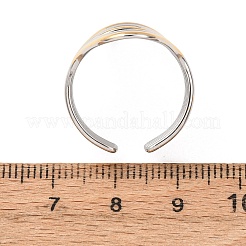 女性用304ステンレススチールオープンカフリング  黄金＆ステンレススチール  7.5~28mm  18mm&nbsp;RJEW-K321-01H