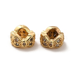 Rack Plating Brass Micro Pave Cubic Zirconia Spacer Beads&nbsp;KK-C010-28