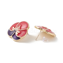Flower Enamel Stud Earrings&nbsp;EJEW-F277-04LG