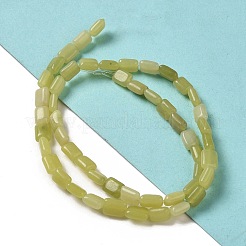 天然石レモンジェイド翡翠ビーズ連売り  長方形  8~9x6.5~7x4mm  穴：0.8mm  約45個/連  15.16インチ（38.5cm）&nbsp;G-G085-A22-01