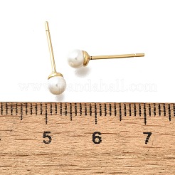 Round Brass Stud Earrings&nbsp;EJEW-Z086-03G