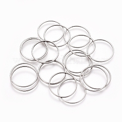 ステンレス鋼の連結リング  ジュエリー作りのための  リング  ステンレス鋼色  19.5x0.8mm  内径：18mm&nbsp;STAS-TAC0002-21-01P-1