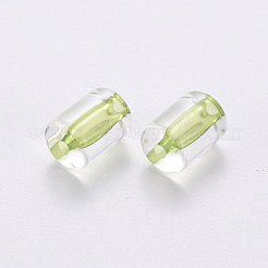 透明なアクリルビーズ  コラム  黄緑  10x7.5mm  穴：1.8mm  約551個/290g&nbsp;LS-TACR-S154-17A-83