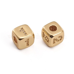 Brass Micro Pave Clear Cubic Zirconia Beads&nbsp;ZIRC-L091-021G