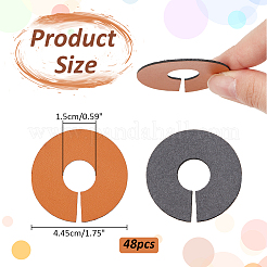 模造革ワイングラスチャーム  ブランクのゴブレットマーカー  フラットラウンド  砂茶色  44.5x1mm  内径：15mm&nbsp;AJEW-WH0513-74