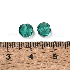 模造オーストリアクリスタルビーズ  グレードAAA  k9ガラス  多面カット  フラットラウンド  ダークシアン  6x3.5mm  穴：0.7~0.9mm&nbsp;SWAR-F065-6mm-24