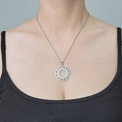 Non-Tarnish 201 Stainless Steel Hollow Sun Pendant Necklace&nbsp;NJEW-OY002-28