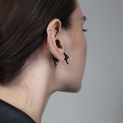 Alloy Cartoon Dog Front Back Stud Earrings&nbsp;JE913A