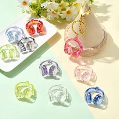 10Pcs 10 Colors UV Plating Transparent Acrylic Pendants&nbsp;TACR-FS0001-72