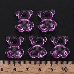 透明なアクリルビーズ  水平穴  クマ  スミレ  18.5x15.5x11mm  穴：2.5mm  約320個/500g&nbsp;MACR-S373-80-B01