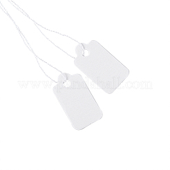 紙製のアクセサリーの値札  長方形  ホワイト  23x13mm&nbsp;TOOL-TA0006-02