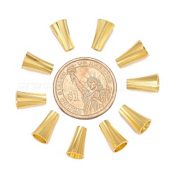 真鍮製ビーズキャップ  コーン  花弁のない  ゴールドカラー  12~13x8mm  穴：2~8mm&nbsp;KK-E362-G