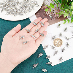 100Pcs Tibetan Style Alloy Elephant Connector Charms&nbsp;FIND-AR0003-07